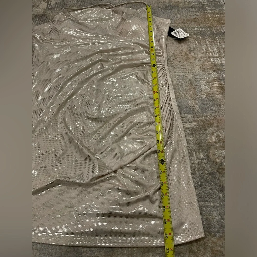 NEW Bebe Gold Sparkle Cowl Neck Lined Mini Slip Dress Size XL New Year's Dress! - Picture 12 of 12